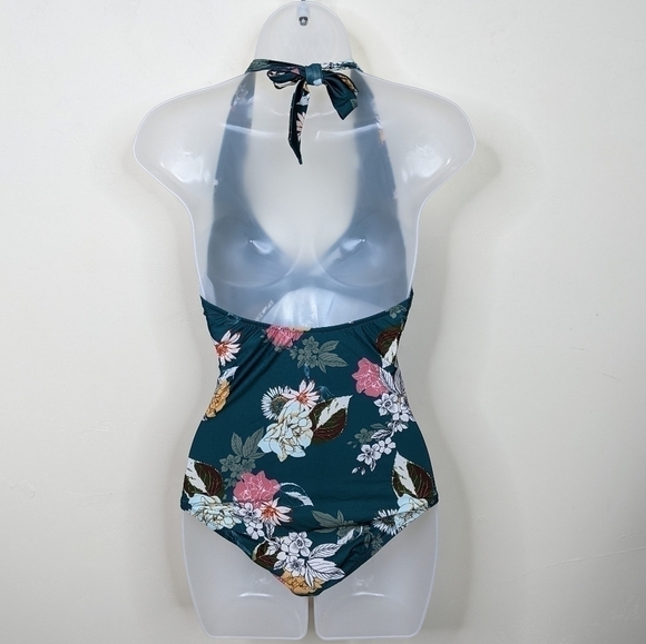 ModCloth Reese Floral Halter One Piece Swim Suit - Picture 4 of 6